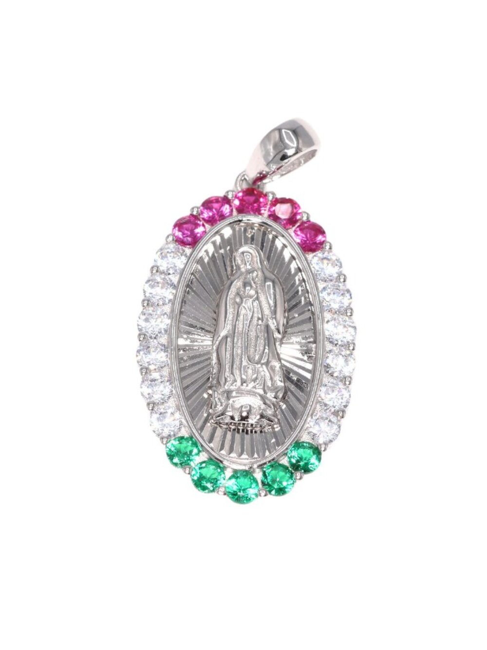 925 Sterling Silver Our Lady of Guadalupe Virgin Mary Pendant Charm